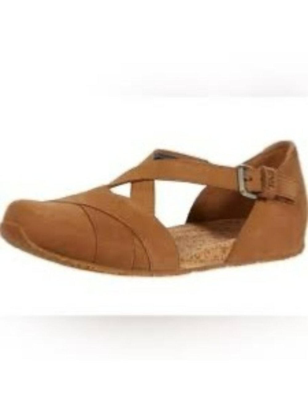 Teva Mahonia Mary Jane Nubuck Leather Flats With Adjustable Strap & Cork-Inspire